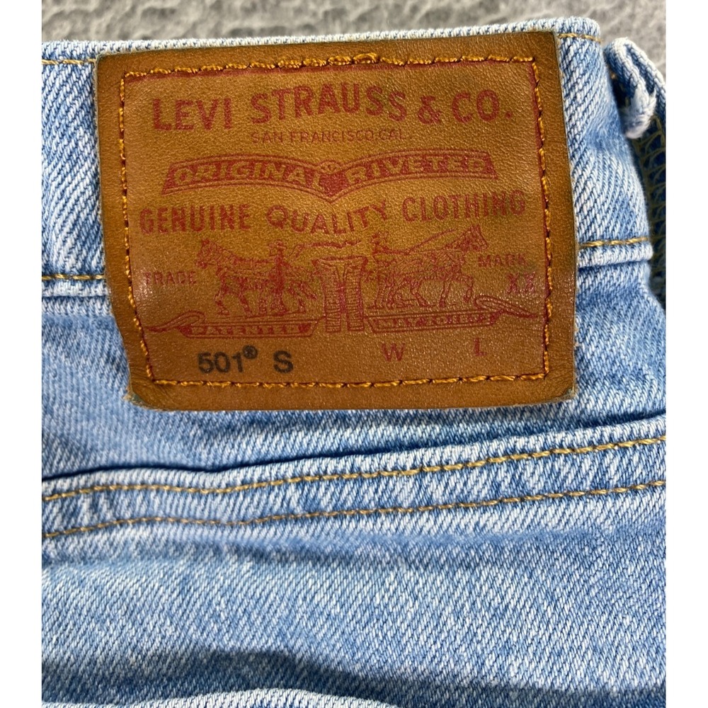 Levi's Premium 501 S Skinny Jeans Women's 28x28 (Meas 28x27) Light Wash Big E - Picture 4 of 15